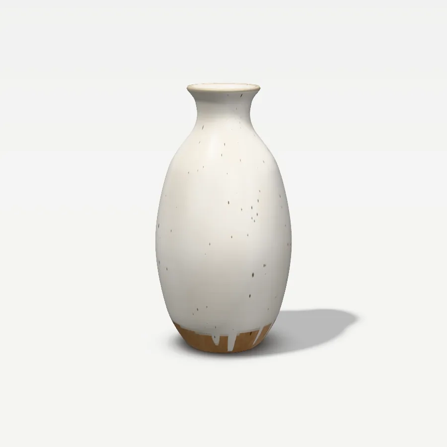 Amphorenvase 32 cm, Glasur Milchweiß