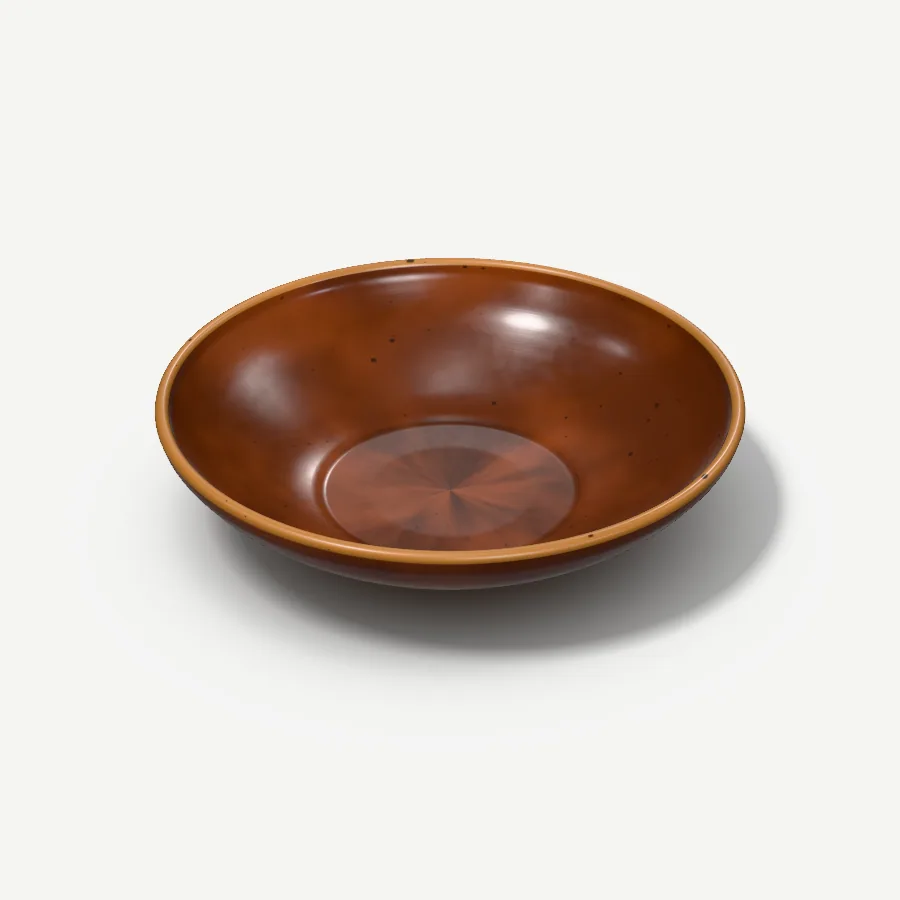 Dekoschale 34 cm, Glasur Rostbraun