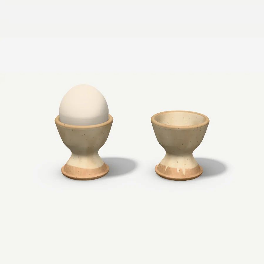 Eierbecher, 2er-Set, Glasur Sandmatt
