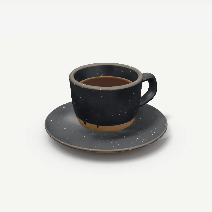Espressotasse 90 ml, 24er-Paket, Glasur Graphit gesprenkelt