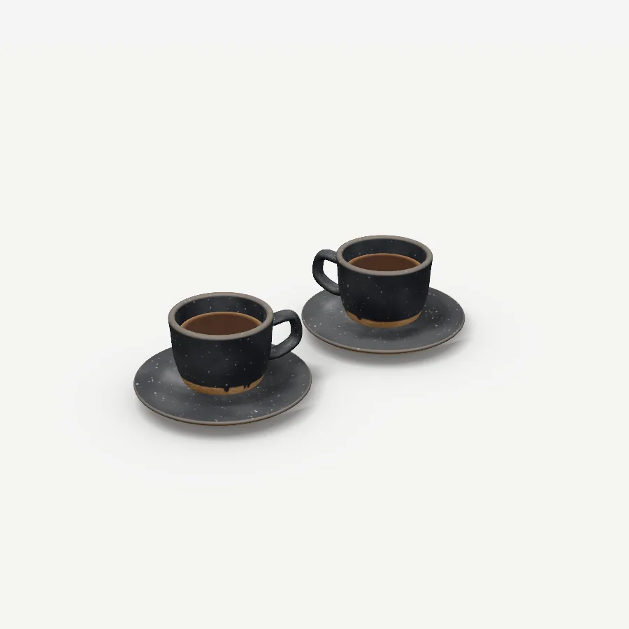 Espressotassen, 2er-Set, Glasur Graphit gesprenkelt