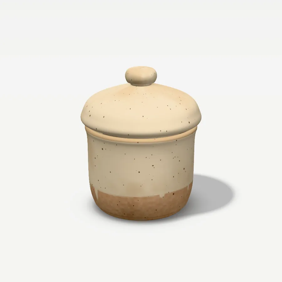Französische Butterdose (Butterglocke), Glasur Sandmatt