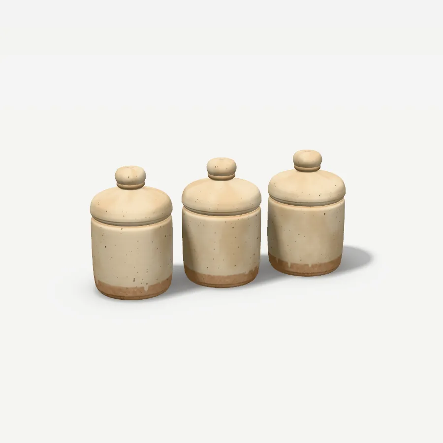 Gewürzset mit 3 Döschen, Glasur Sandmatt