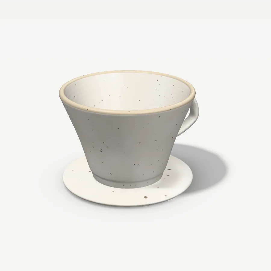 Kaffeefilter aus Keramik, Größe 2, Glasur Milchweiß