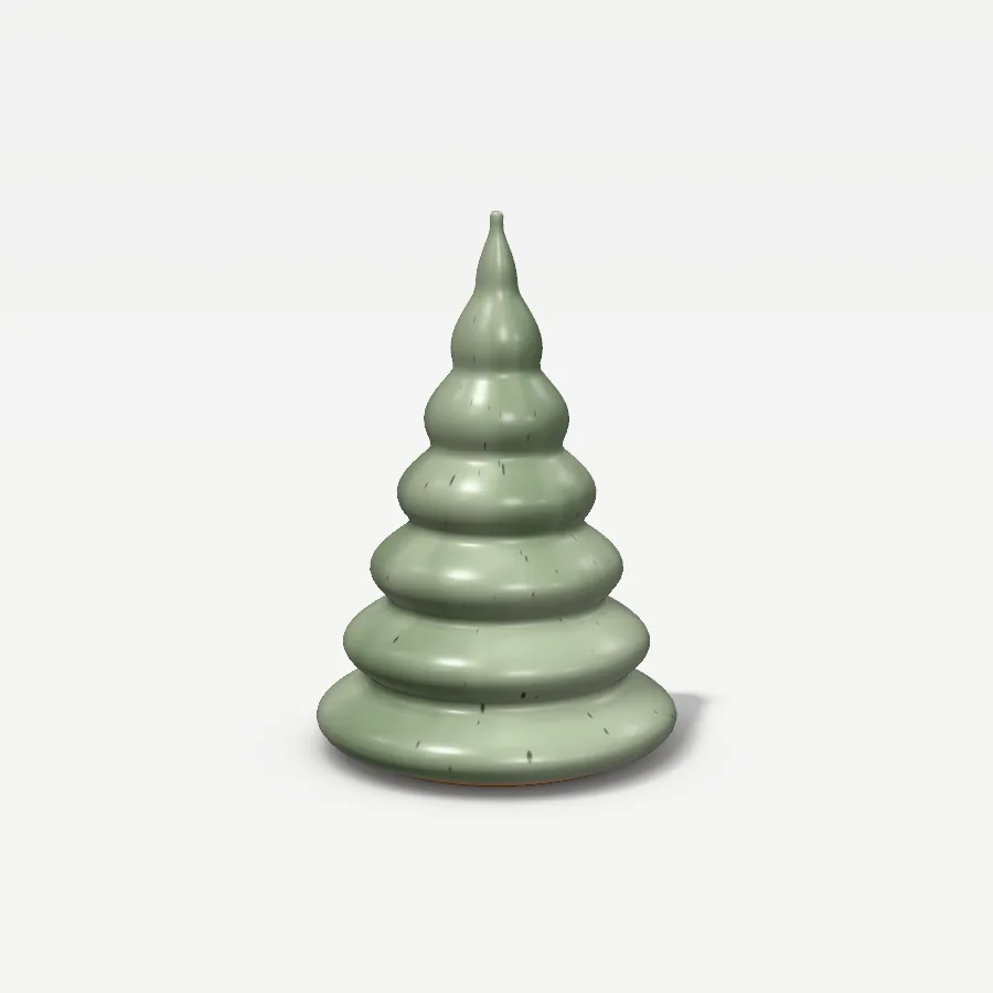 Keramik-Tannenbaum 16 cm, Glasur Salbeigrün