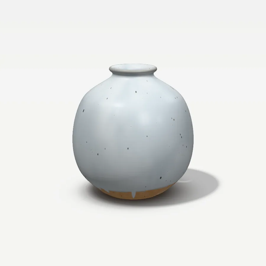 Kugelvase 18 cm, Glasur Nebelgrau
