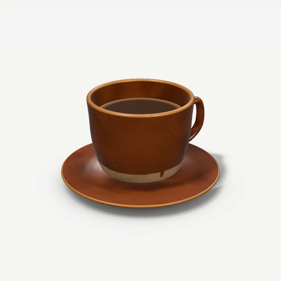 Latte-Tasse 300 ml mit Untertasse, Glasur Rostbraun