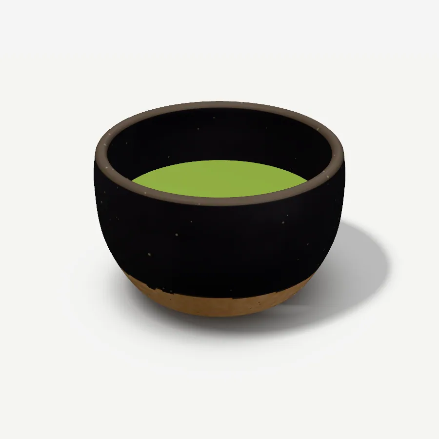 Matcha-Schale (Chawan) 450 ml, Glasur Kohleschwarz