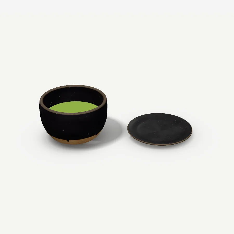 Matcha-Set, Glasur Kohleschwarz