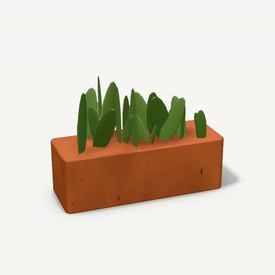 Pflanzkasten 40 cm, Glasur Terrakotta