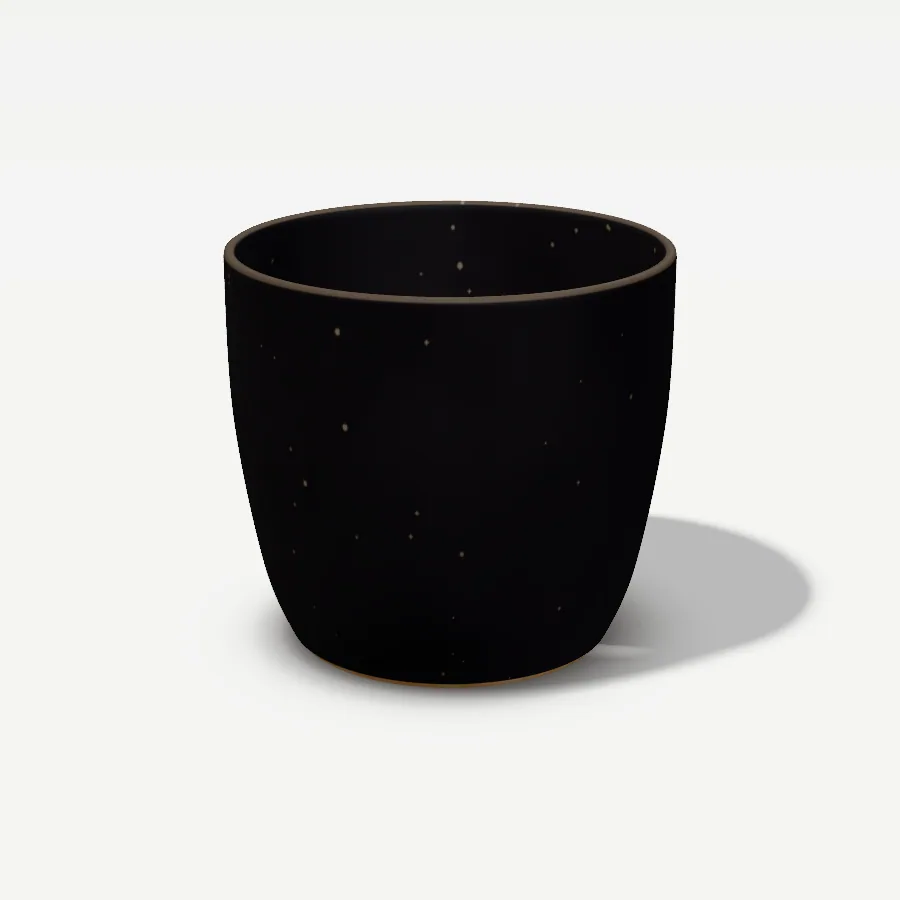 Pflanzkübel 30 cm, Glasur Kohleschwarz