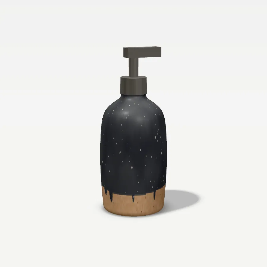 Seifenspender 300 ml, Glasur Graphit gesprenkelt