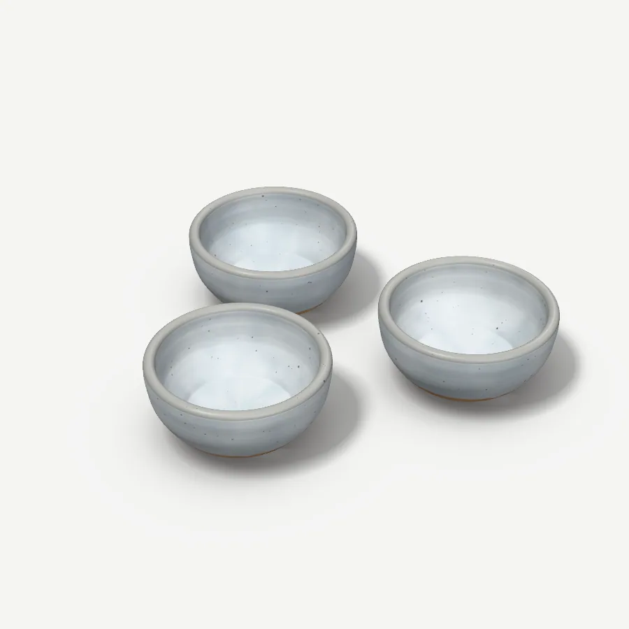 Snackschalen, 3er-Set, Glasur Nebelgrau