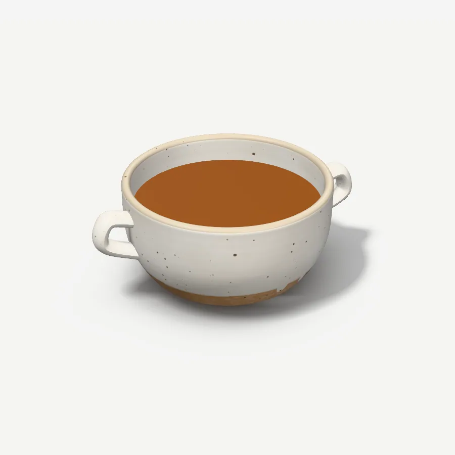 Suppentasse mit zwei Henkeln 400 ml, Glasur Milchweiß
