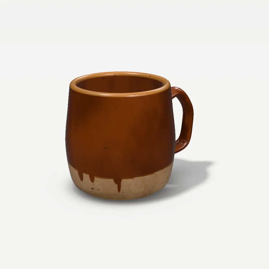 Tasse Kiesel 300 ml, Glasur Rostbraun