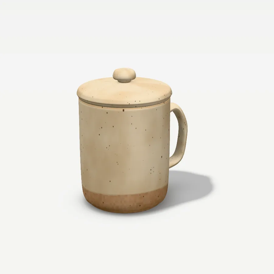 Tasse mit Deckel 400 ml, Glasur Sandmatt