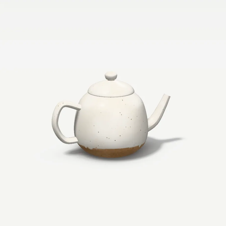 Teekanne 800 ml mit Sieb, Glasur Milchweiß