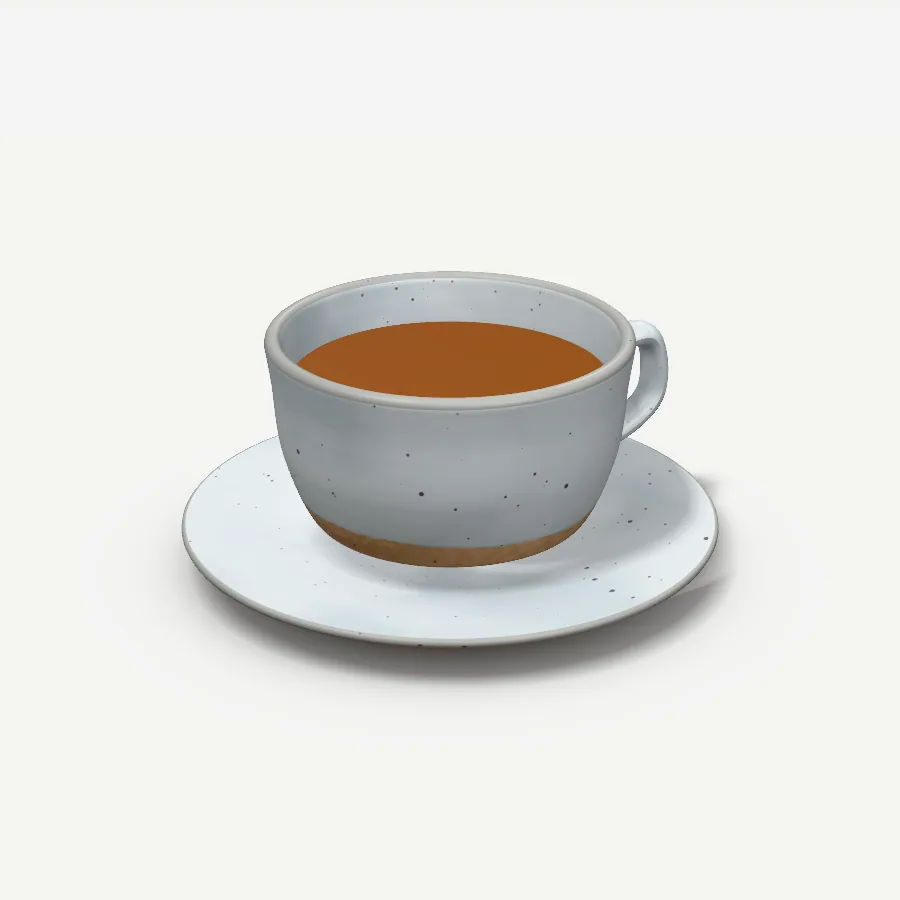 Teetasse 200 ml mit Untertasse, Glasur Nebelgrau
