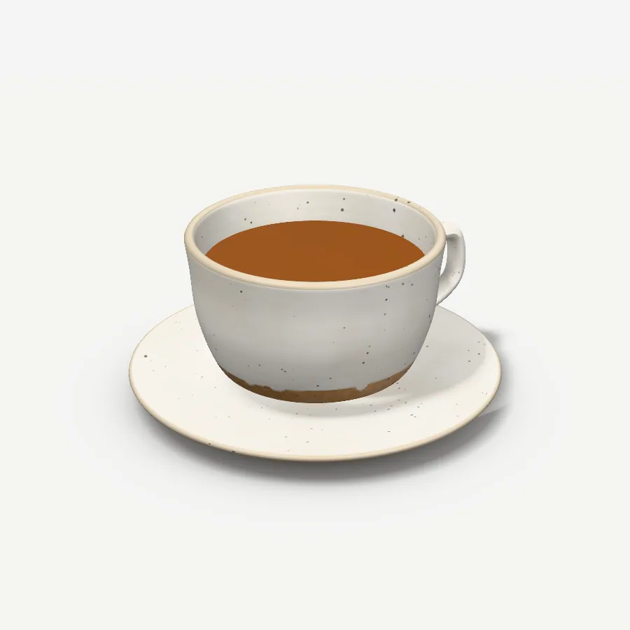 Teetasse 250 ml mit Untertasse, Glasur Milchweiß