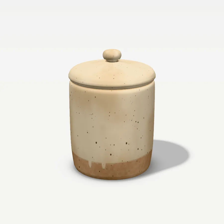 Vorratsdose mit Deckel 1 l, Glasur Sandmatt