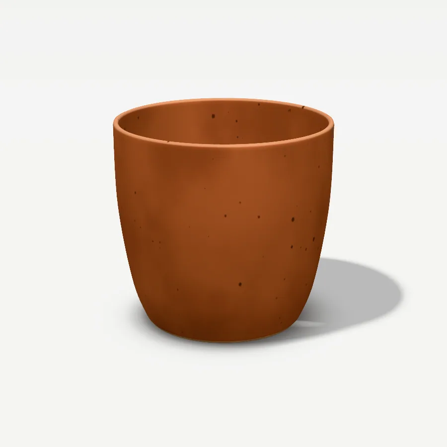 Zylinder-Pflanzkübel 32 cm, Glasur Terrakotta